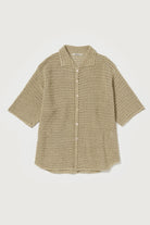 Auralee - Hand Crochet Knit Half Sleeved Shirt - Khaki Beige - Canoe Club