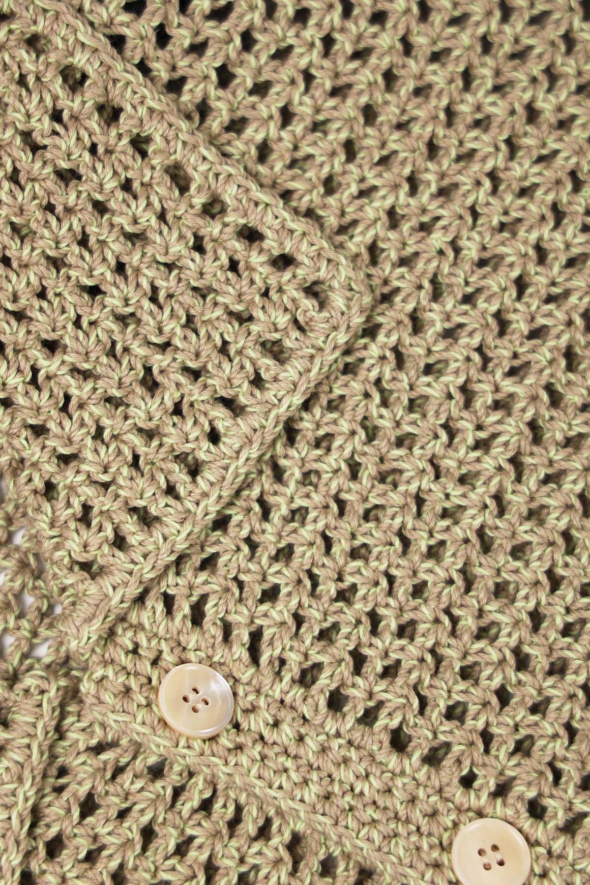 Auralee - Hand Crochet Knit Half Sleeved Shirt - Khaki Beige - Canoe Club
