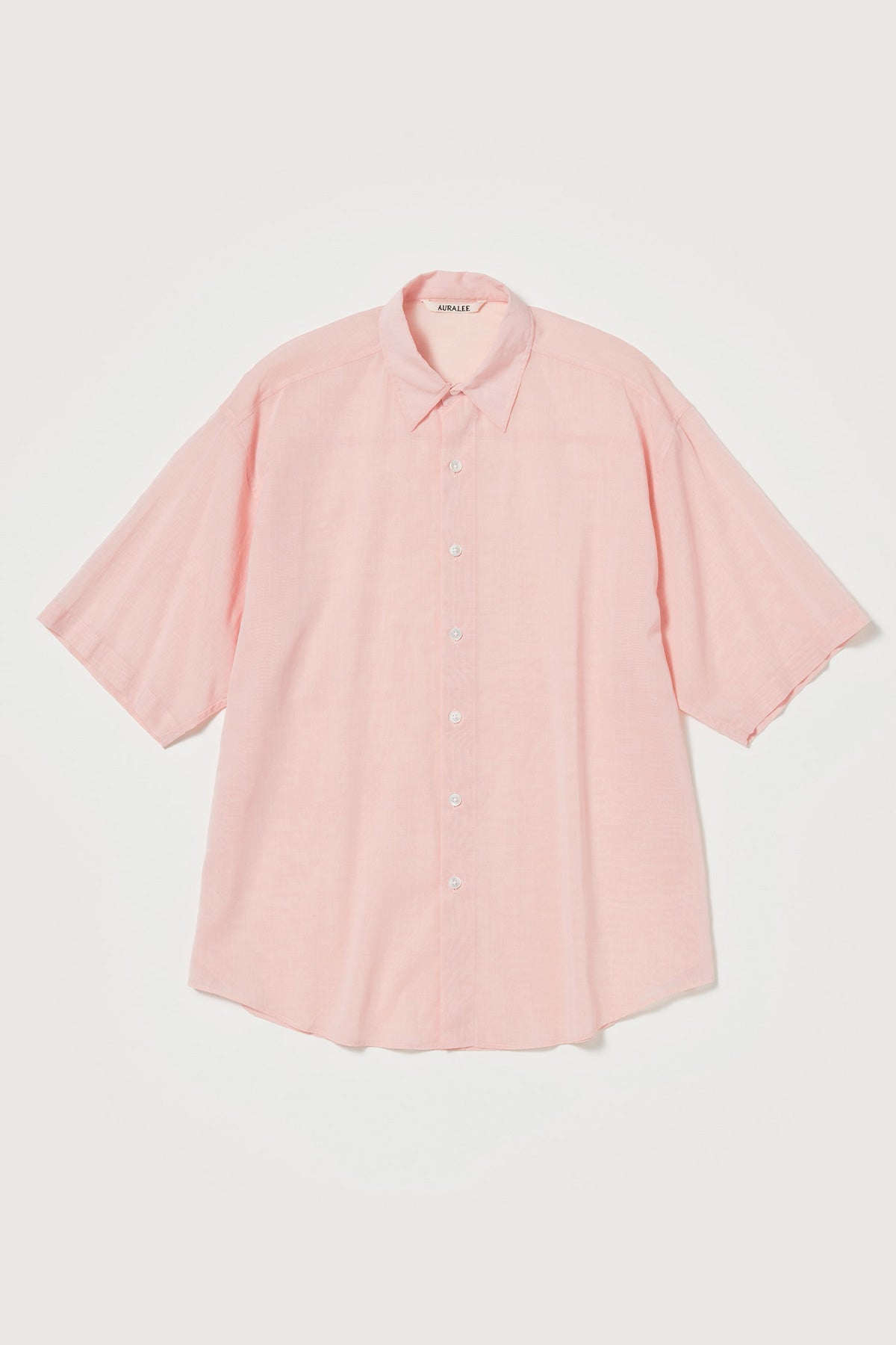 Auralee - Hard Twist Finx Organdy Half Sleeved Shirt - Light Pink Chambray - Canoe Club