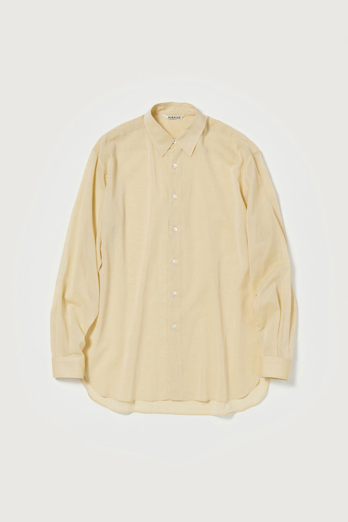Auralee - Hard Twist Finx Organdy Shirt - Light Yellow Chambray - Canoe Club