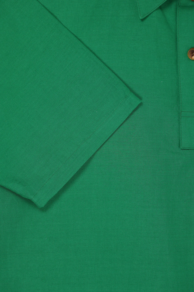 Auralee - High Density Finx Linen Weather Half Sleeve Shirt - Green - Canoe Club