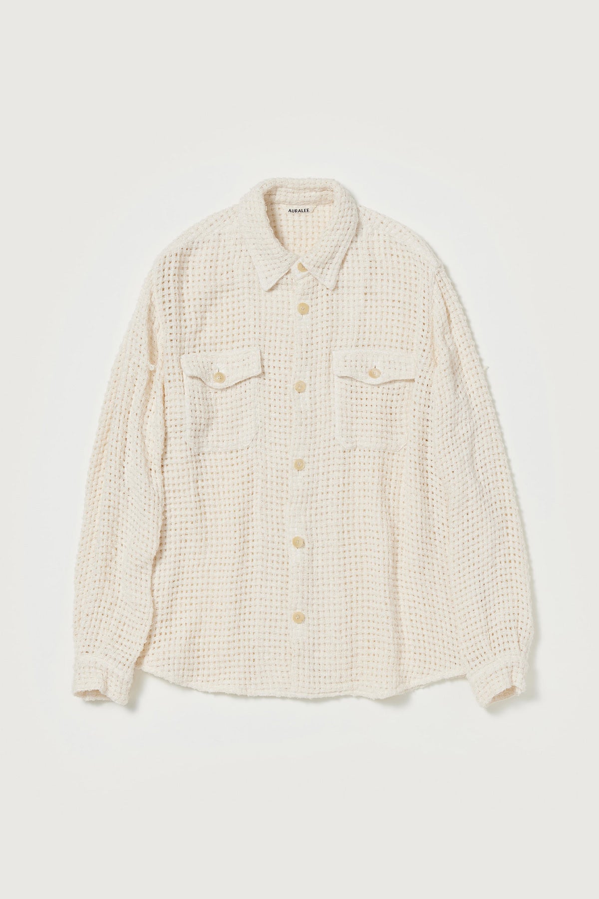 Homespun Summer Tweed Mesh Shirt - Off White