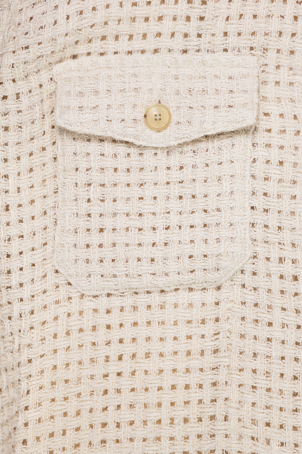 Auralee - Homespun Summer Tweed Mesh Shirt - Off White - Canoe Club