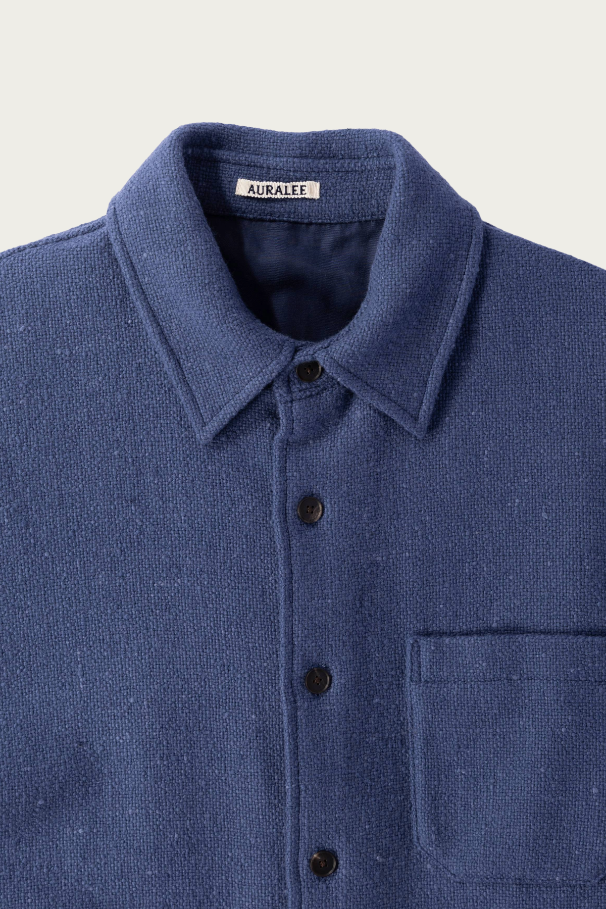 Auralee - Homespun Tweed Shirt Blouson - Dusty Blue - Canoe Club