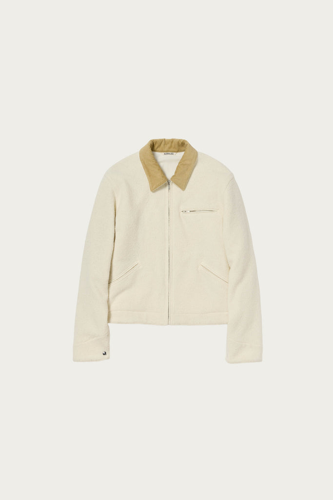 Auralee - Homespun Tweed Zip Blouson - Ivory White - Canoe Club