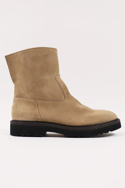 Auralee Leather Boots | Beige Suede | Canoe Club
