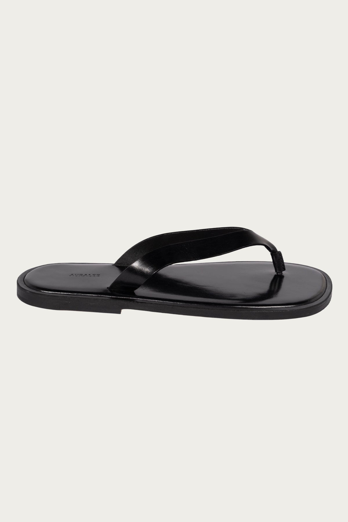 Auralee - Leather Tong Sandals - Black - Canoe Club