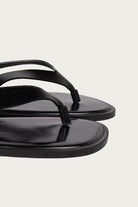 Auralee - Leather Tong Sandals - Black - Canoe Club