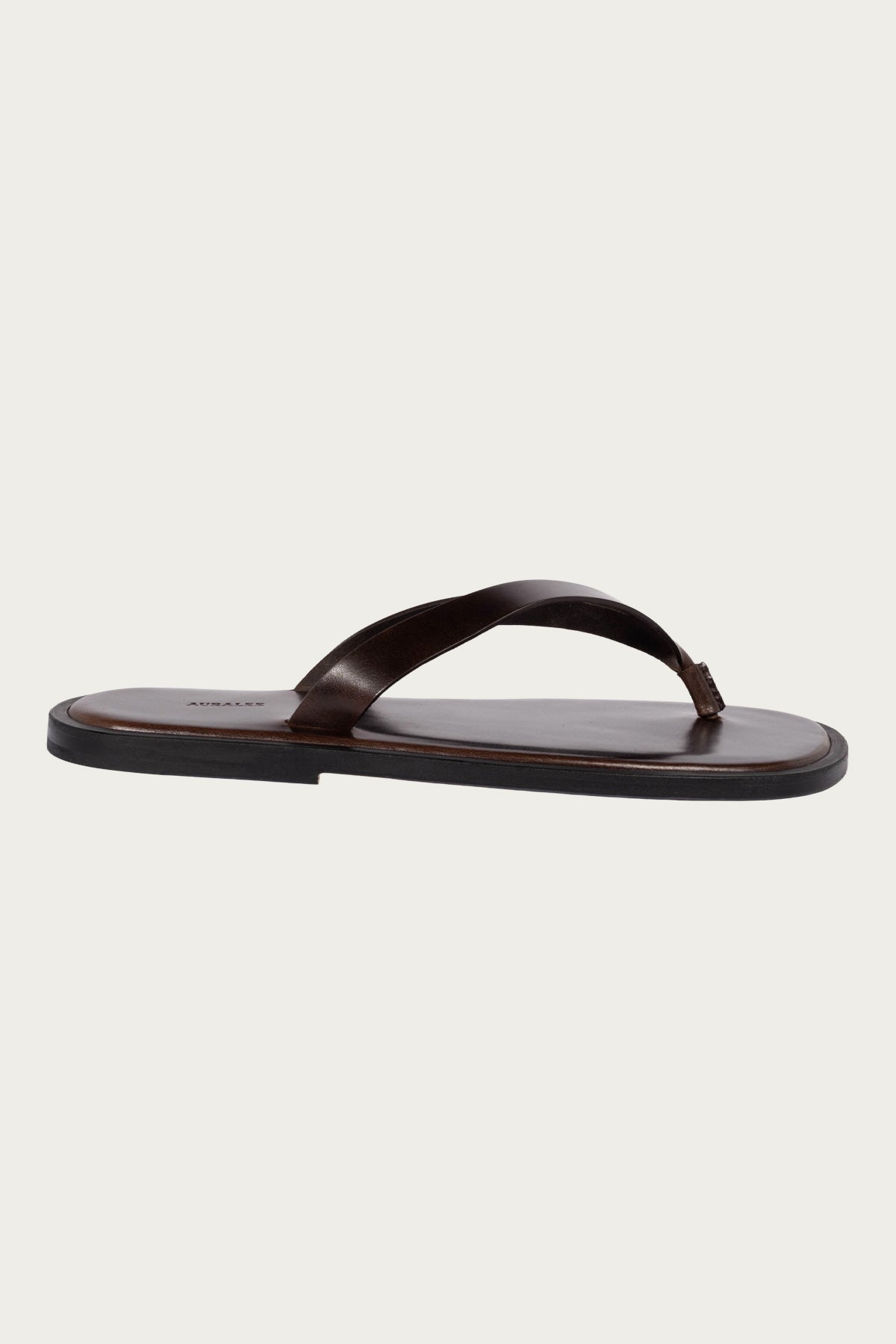 Auralee - Leather Tong Sandals - Brown - Canoe Club