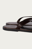 Auralee - Leather Tong Sandals - Brown - Canoe Club