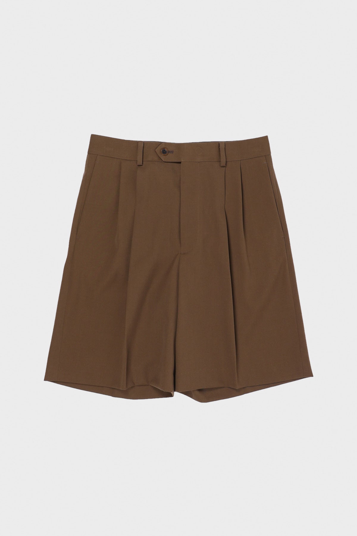 Light Wool Max Gabardine Shorts - Dark Brown