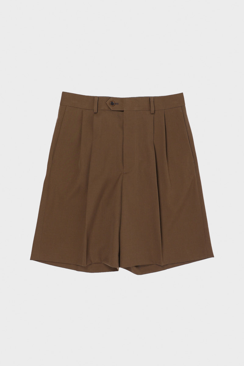 Auralee Light Wool Max Gabardine Shorts | Dark Brown | Canoe Club
