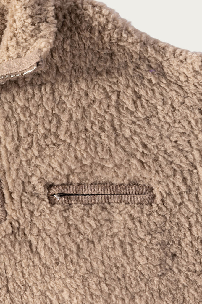 Auralee - Merino Wool Boa Knit Half Zip P/O - Beige - Canoe Club