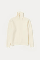Auralee - Milled French Merino Rib Knit Turtle - Ivory White - Canoe Club