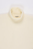 Auralee - Milled French Merino Rib Knit Turtle - Ivory White - Canoe Club