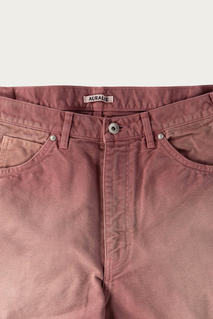 Auralee - Product Dyed Organic Cotton Duck Painter Pants - Faded Burgundy - Canoe Club