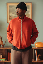 Auralee - Pure Silk Comfort Fleece Zip Blouson - Red - Canoe Club