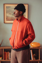 Auralee - Pure Silk Comfort Fleece Zip Blouson - Red - Canoe Club
