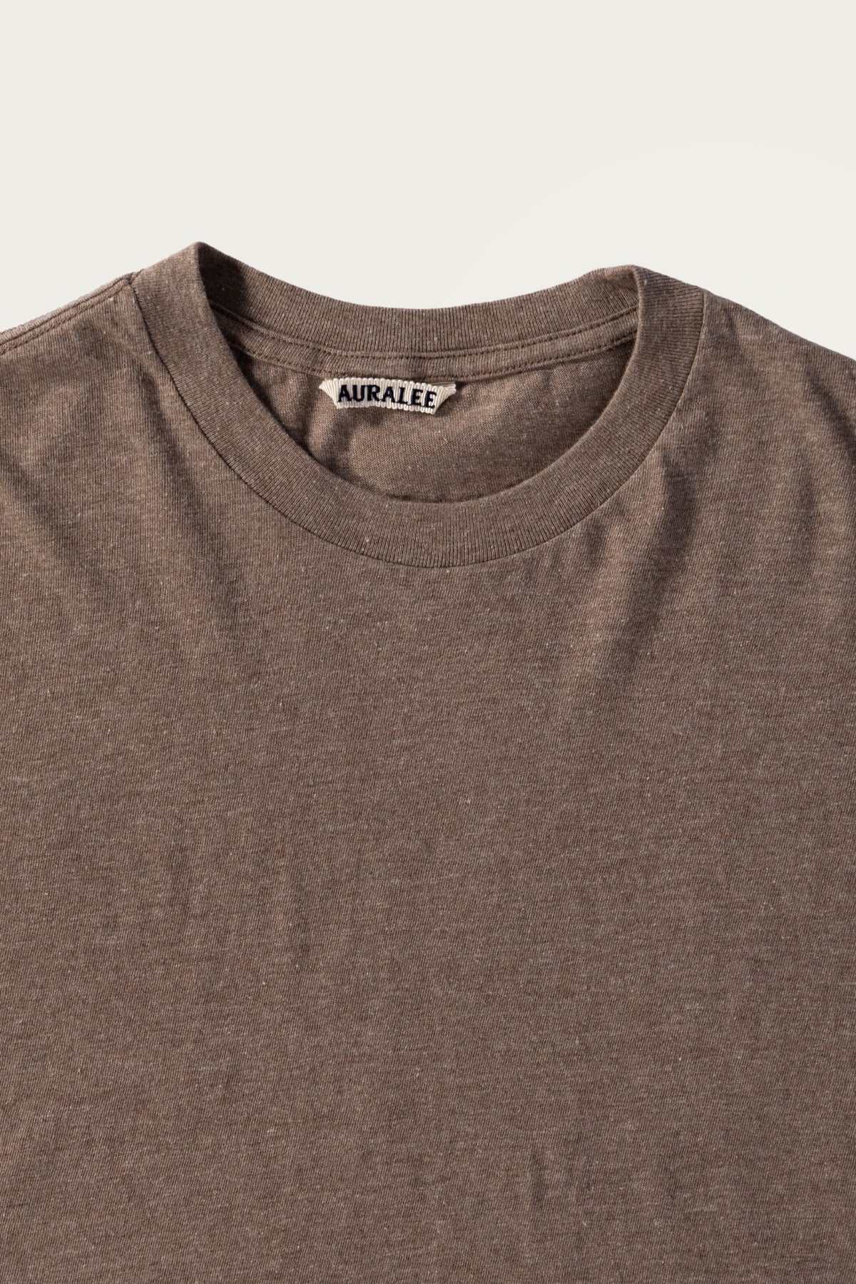 Auralee - Seamless Crew Neck Tee - Top Brown - Canoe Club