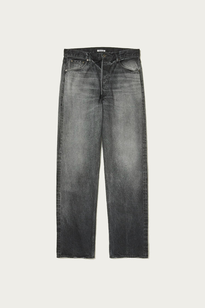 Auralee - Selvedge Faded Heavy Denim Wide Pants - Faded Black - Canoe Club