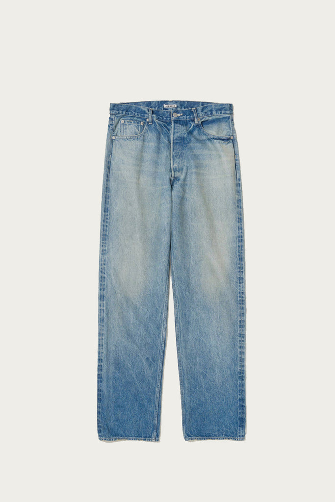 Auralee - Selvedge Faded Heavy Denim Wide Pants - Faded Indigo - Canoe Club