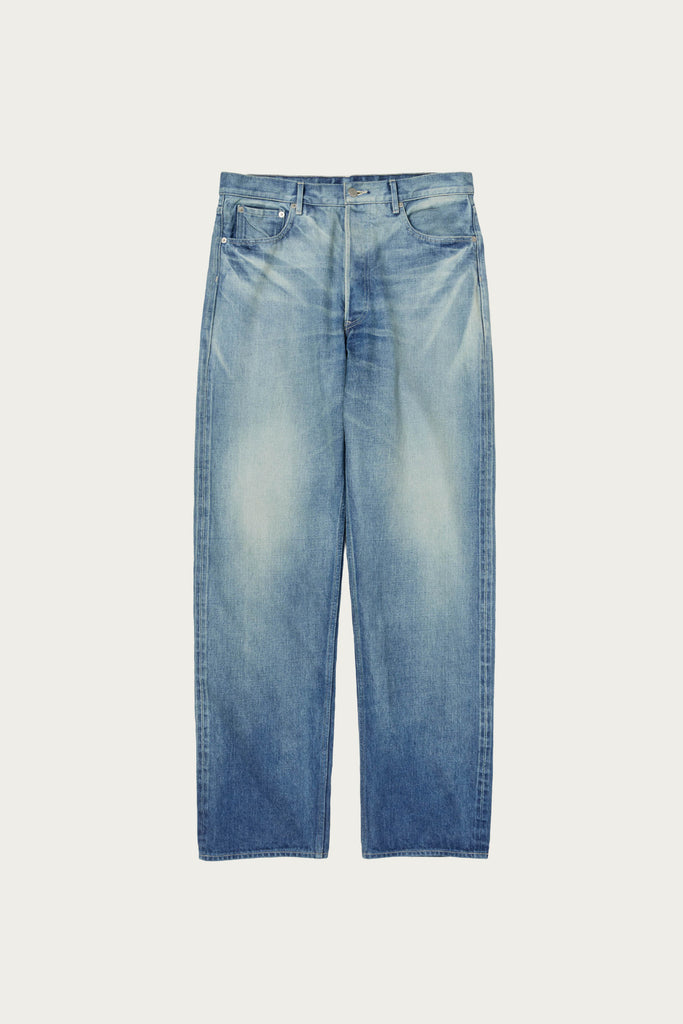 Auralee - Selvedge Faded Heavy Denim Wide Pants - Faded Indigo - Canoe Club