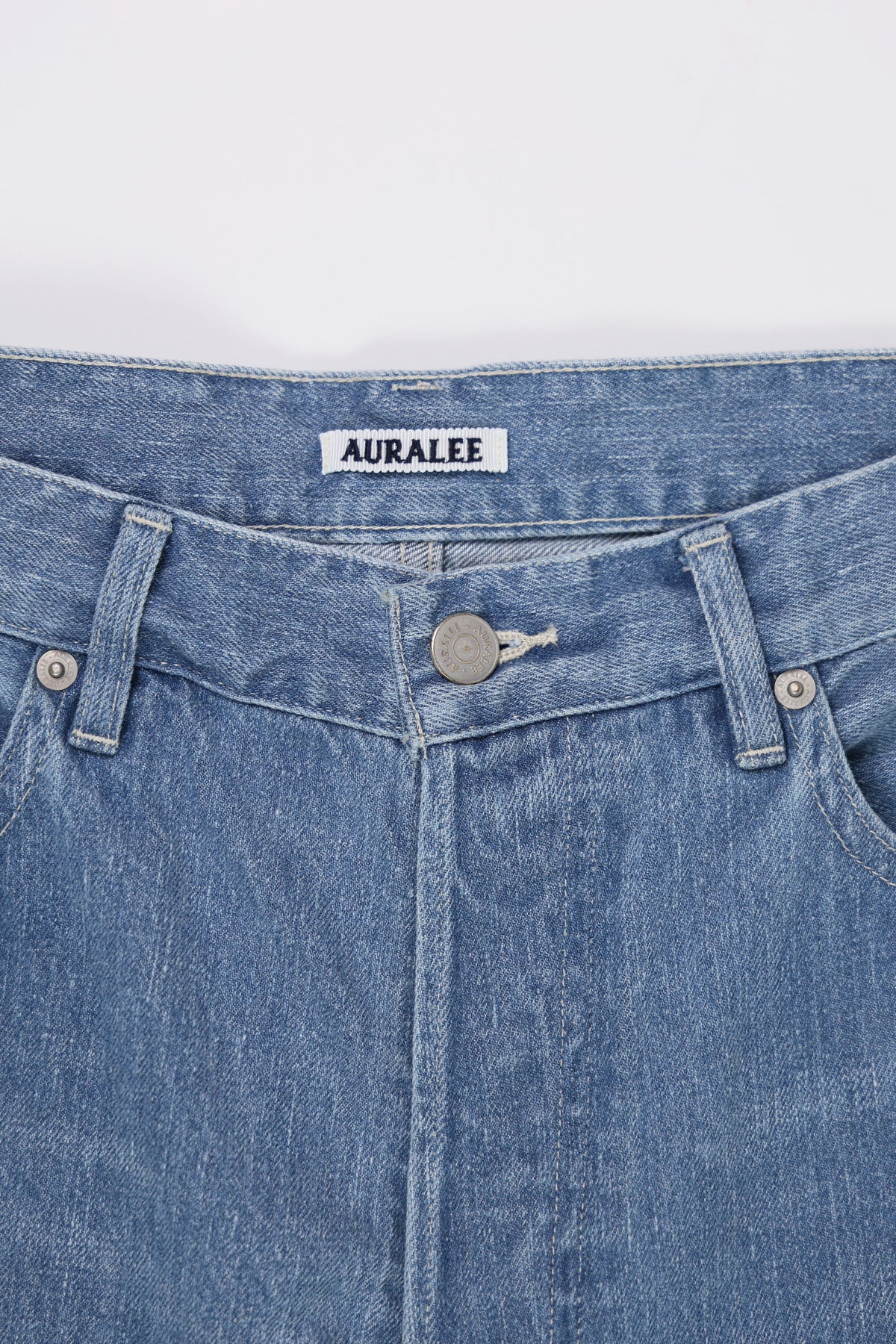 Auralee - Selvedge Faded Light Denim Wide Pants - Light Indigo (old) - Canoe Club
