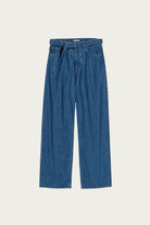 Auralee - Selvedge Light oz. Denim Belted Pants - Medium Washed Indigo - Canoe Club