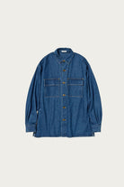 Auralee - Selvedge Light oz. Denim Shirt - Medium Washed Indigo - Canoe Club