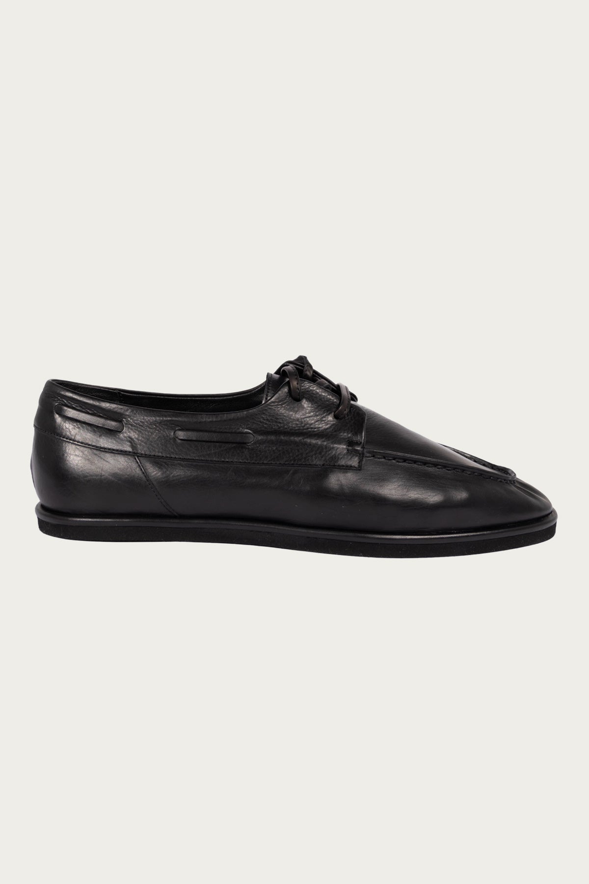 靴 auralee soft leather deck shoes 27.5 Auralee Soft Leather Deck Shoes | Black | Canoe Club