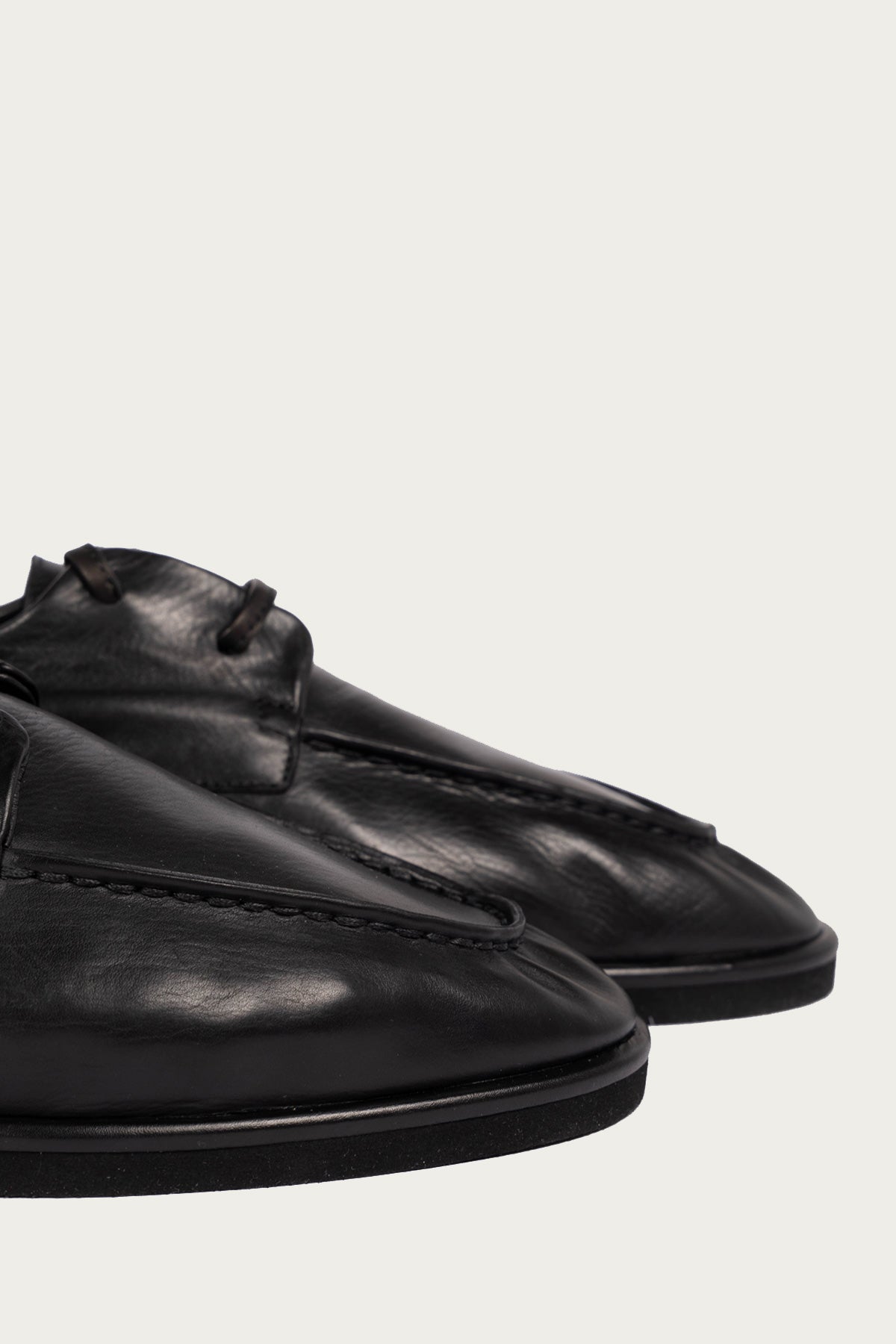 靴 auralee soft leather deck shoes 27.5 Auralee Soft Leather Deck Shoes | Black | Canoe Club