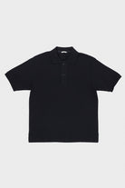 Auralee - Super Fine Cotton Pique Big Polo - Black - Canoe Club