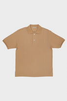 Auralee - Super Fine Cotton Pique Big Polo - Light Brown - Canoe Club