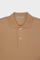 Auralee - Super Fine Cotton Pique Big Polo - Light Brown - Canoe Club