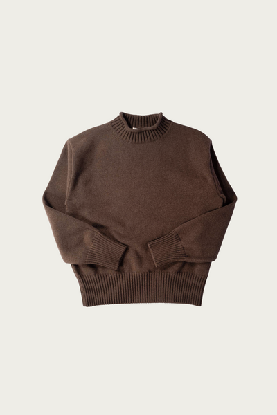 Auralee Super Fine Wool Knit Mock Neck P/O | Top Brown | Canoe Club