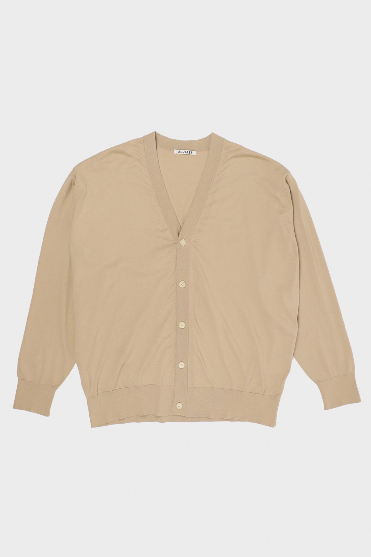 Auralee - Super High Gauge Cotton Knit Cardigan - Beige - Canoe Club