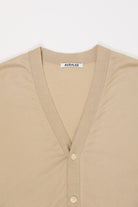 Auralee - Super High Gauge Cotton Knit Cardigan - Beige - Canoe Club
