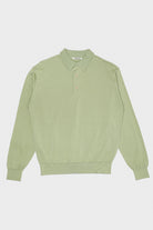 Auralee - Super High Gauge Washable Silk Knit Polo - Light Green - Canoe Club