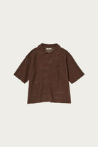 Auralee - Tussah Silk Cotton Mesh Knit Skipper Polo - Brown - Canoe Club