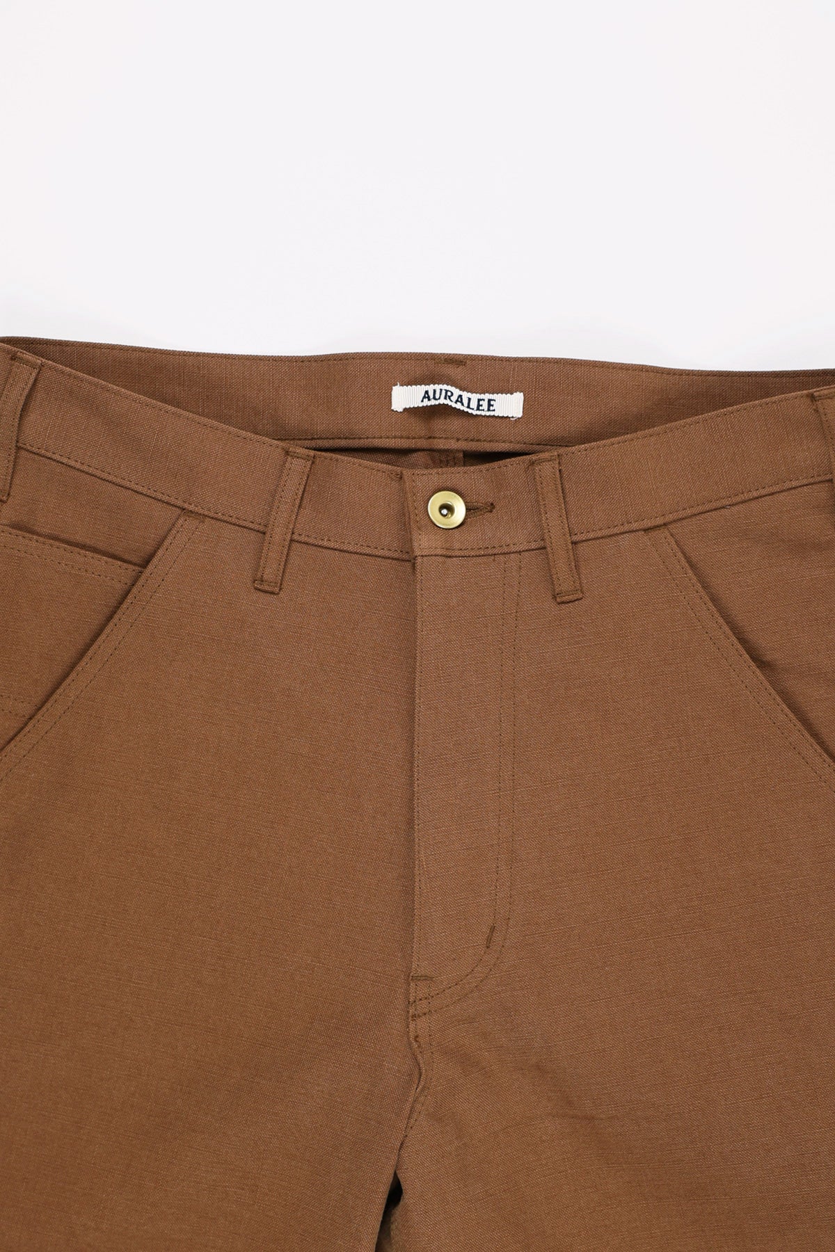 Auralee – Washed Heavy Canvas Pants Brown