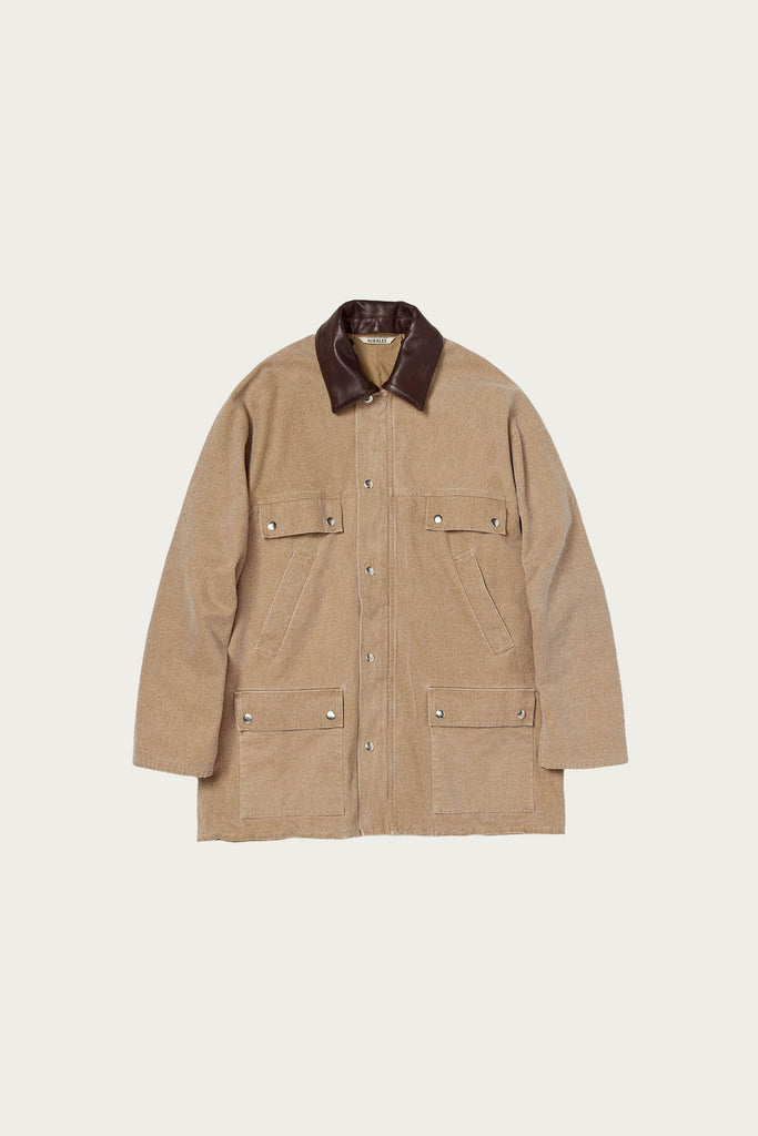 Auralee - Washed Organic Canvas Hunting Blouson - Light Brown - Canoe Club