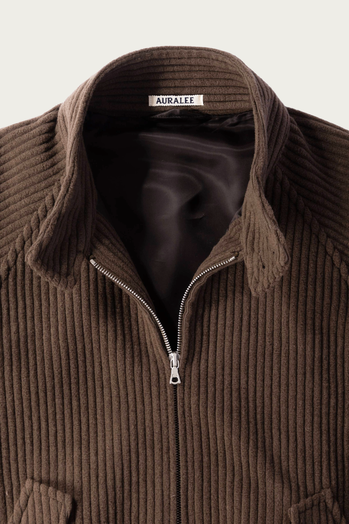 Auralee - Wool Cashmere Corduroy Zip Blouson - Smoky Brown - Canoe Club