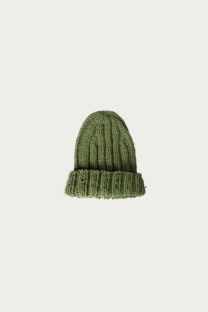 Auralee - Wool Cashmere Felted Hand Knit Cap - Olive - Canoe Club