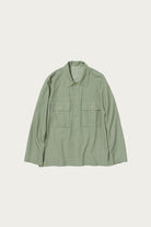 Auralee - Wool Herringbone Overshirt - Olive - Canoe Club