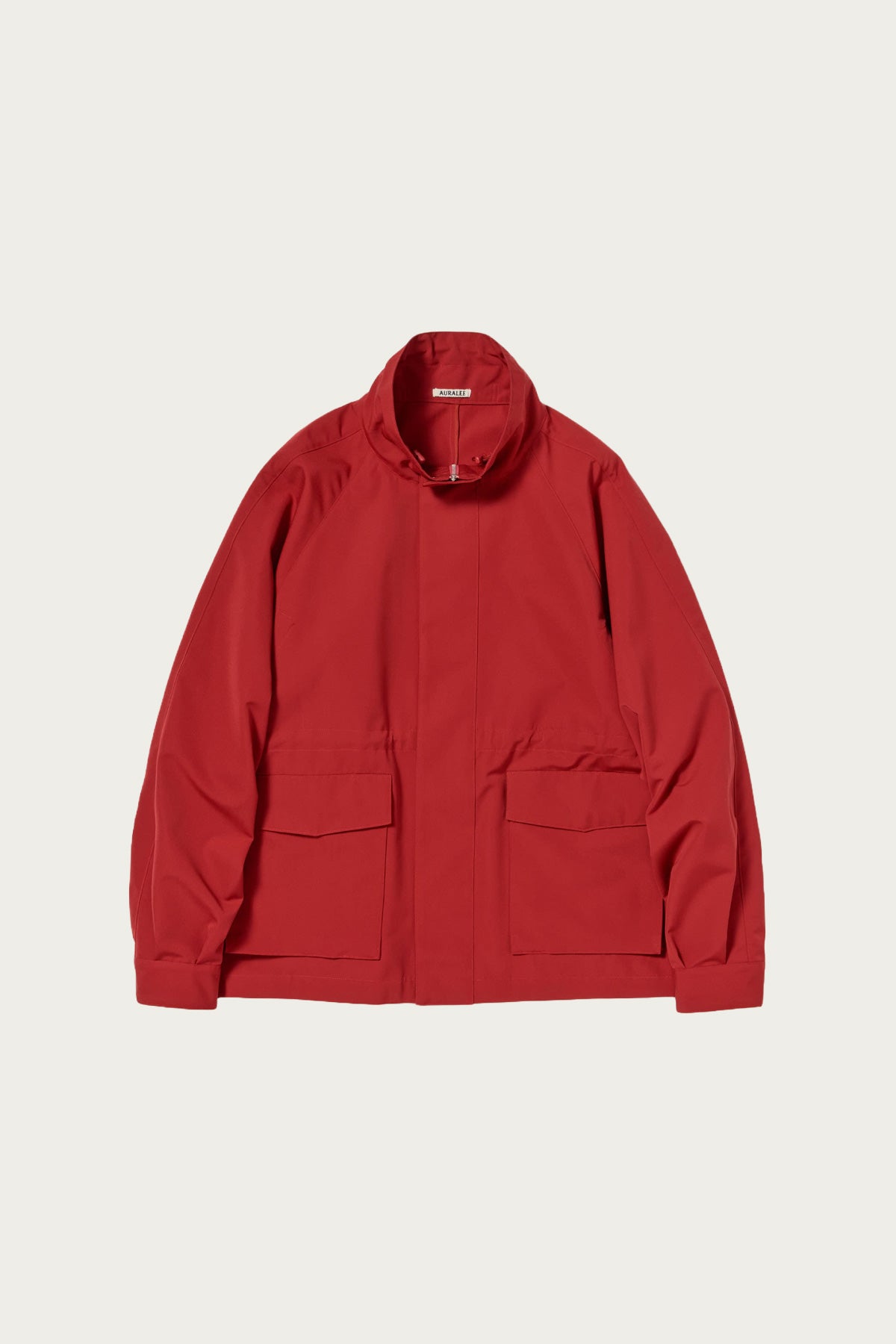 Auralee - Wool Max Canvas High Neck Zip Blouson - Red - Canoe Club