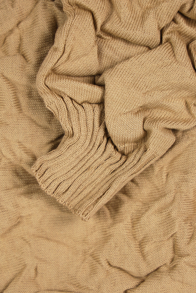 Auralee - Wrinkled Dry Cotton Knit P/O - Beige - Canoe Club