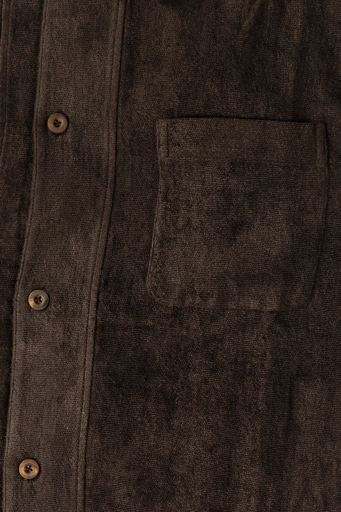 Aviva Jifei Xue - Boxy Shirt - Carob Linen Velvet - Canoe Club