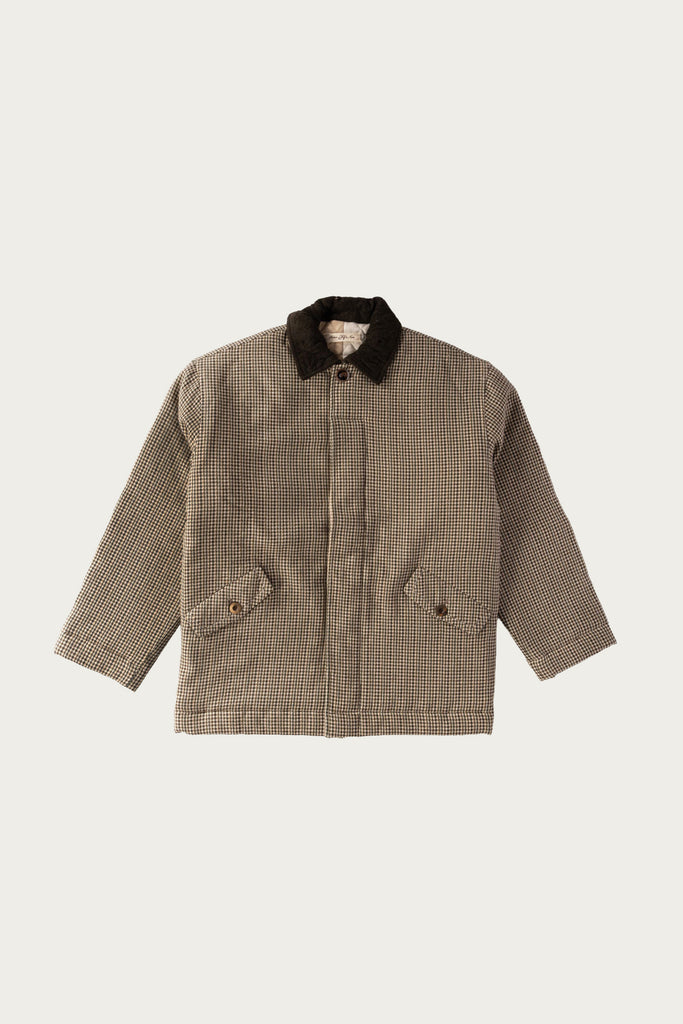 Aviva Jifei Xue - Contrast Sports Jacket - Natural/Carob Wool Pinwheel - Canoe Club