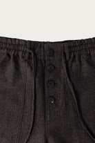 Aviva Jifei Xue - Cropped Drawstring Pants - Charcoal Wool Yak Linen Twill - Canoe Club