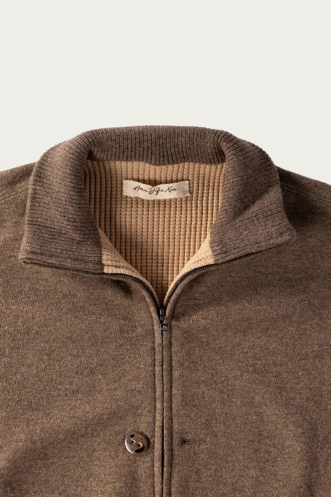 Aviva Jifei Xue - Drivers Knit Blouson - Natural Beige Wool Hemp Knit - Canoe Club